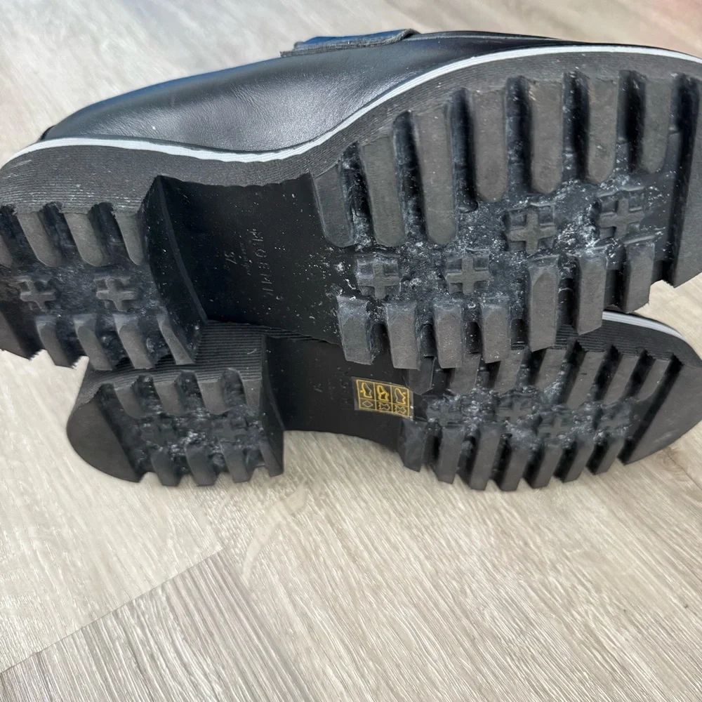 M.Gemi The Elsa Black Loafers Classic Croc Animal Shoes Leather Preppy 37 7 - Picture 6 of 10
